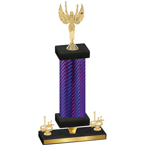 Premium Single Purple Carbon Fiber First Place Victory Trophy