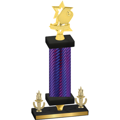 Premium Single Purple Carbon Fiber Victory Pickleball Trophy