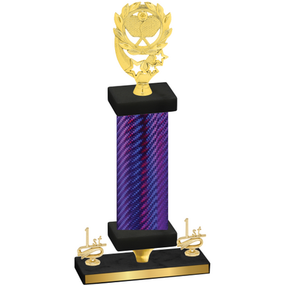 Premium Single Purple Carbon Fiber First Place Pickleball Trophy