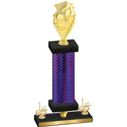 Premium Single Purple Carbon Fiber First Place Pickleball Trophy