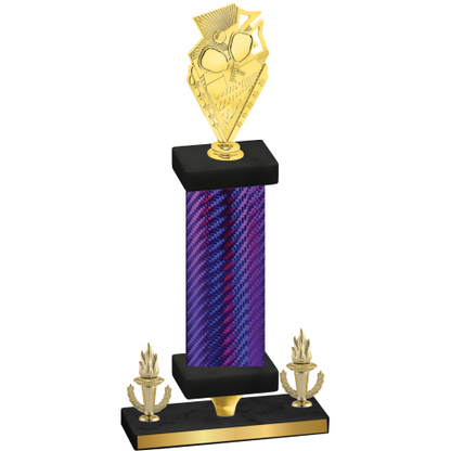 Premium Single Purple Carbon Fiber Victory Pickleball Trophy