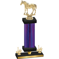 Premium Single Purple Carbon Fiber First Place Horses Trophy