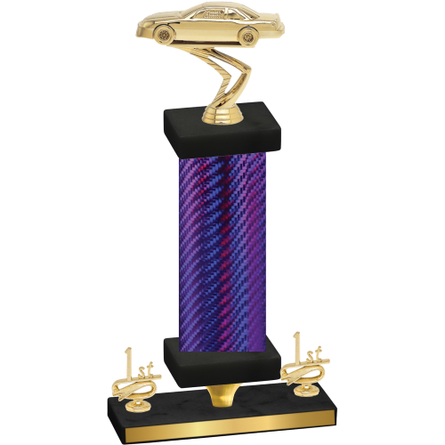 Premium Single Purple Carbon Fiber First Place Cars Trophy