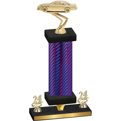 Premium Single Purple Carbon Fiber Year Cars Trophy