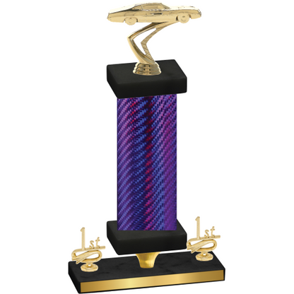 Premium Single Purple Carbon Fiber First Place Cars Trophy