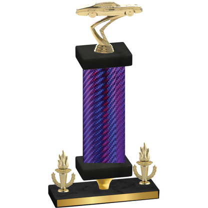 Premium Single Purple Carbon Fiber Victory Cars Trophy