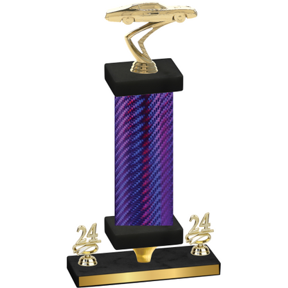 Premium Single Purple Carbon Fiber Year Cars Trophy