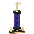 Premium Single Purple Carbon Fiber Fourth Place Archery Trophy