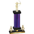Premium Single Purple Carbon Fiber Victory Archery Trophy