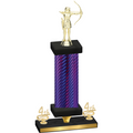 Premium Single Purple Carbon Fiber Fourth Place Archery Trophy