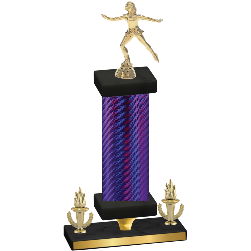 Premium Single Purple Carbon Fiber Victory Skater Trophy