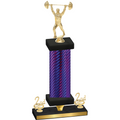 Premium Single Purple Carbon Fiber Second Place Weights Trophy