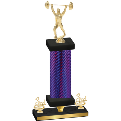 Premium Single Purple Carbon Fiber Third Place Weights Trophy