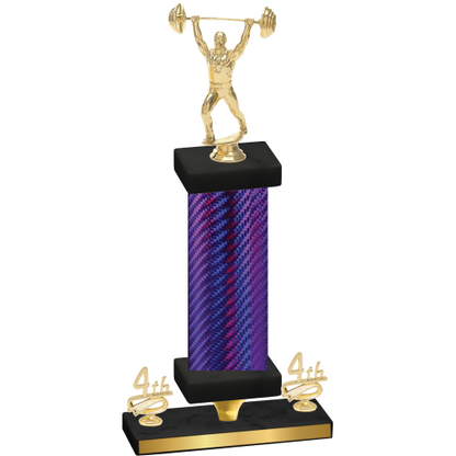 Premium Single Purple Carbon Fiber Fourth Place Weights Trophy