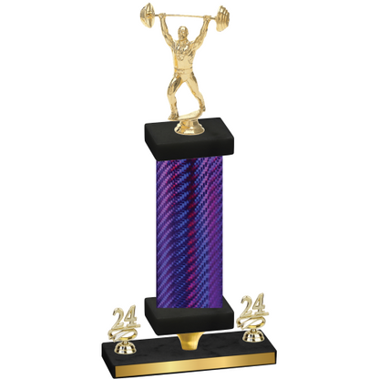 Premium Single Purple Carbon Fiber Year Weights Trophy