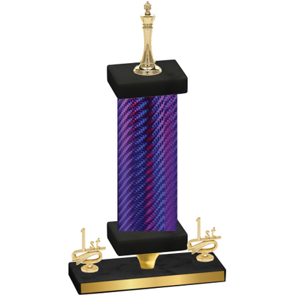 Premium Single Purple Carbon Fiber First Place Chess Trophy