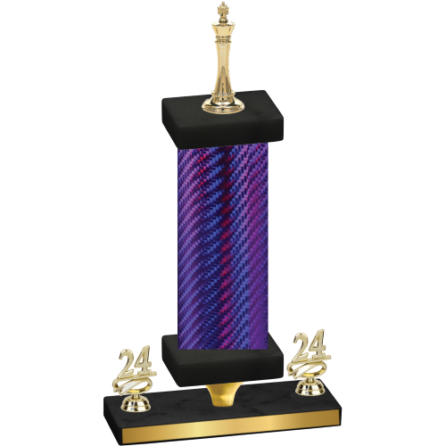 Premium Single Purple Carbon Fiber Year Chess Trophy