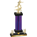 Premium Single Purple Carbon Fiber Year Flag Football Trophy