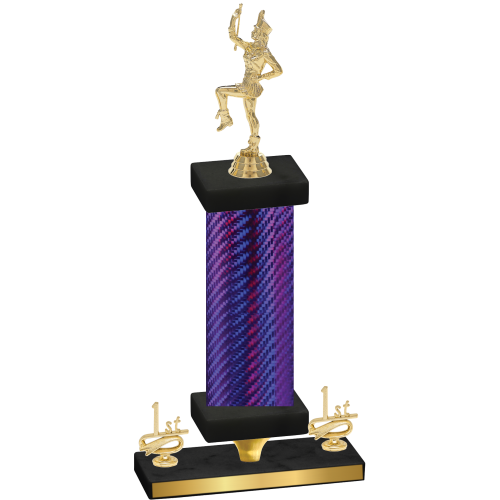 Premium Single Purple Carbon Fiber First Place Majorette Trophy