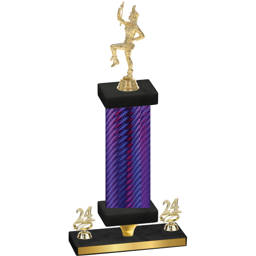 Premium Single Purple Carbon Fiber Year Majorette Trophy