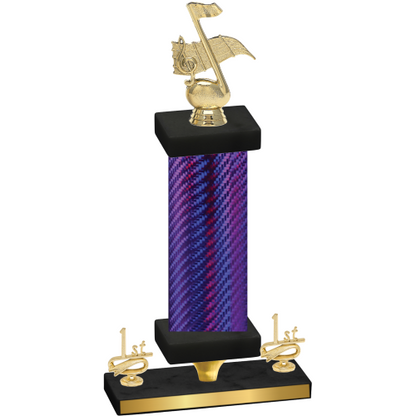 Premium Single Purple Carbon Fiber First Place Music Trophy