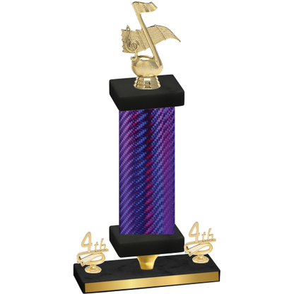 Premium Single Purple Carbon Fiber Fourth Place Music Trophy