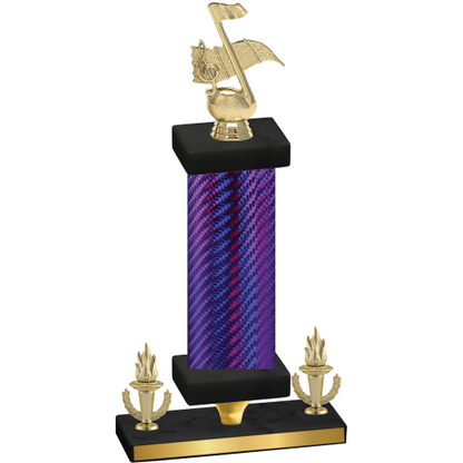 Premium Single Purple Carbon Fiber Victory Music Trophy