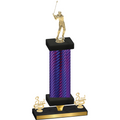Premium Single Purple Carbon Fiber Third Place Golf Trophy