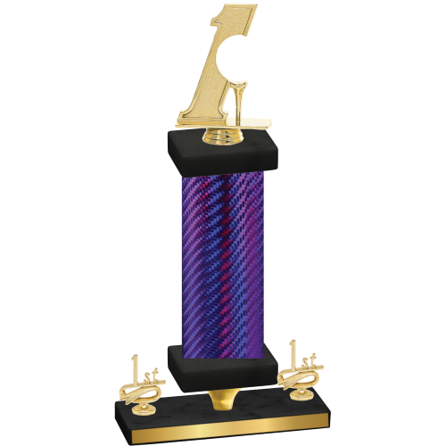 Premium Single Purple Carbon Fiber First Place Golf Trophy