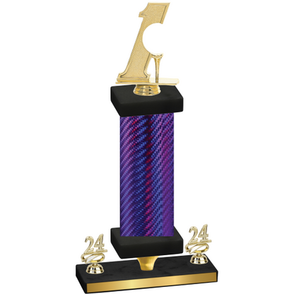 Premium Single Purple Carbon Fiber Year Golf Trophy