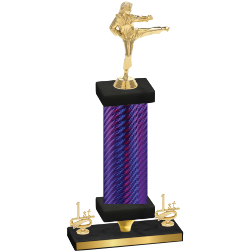 Premium Single Purple Carbon Fiber First Place Karate Trophy