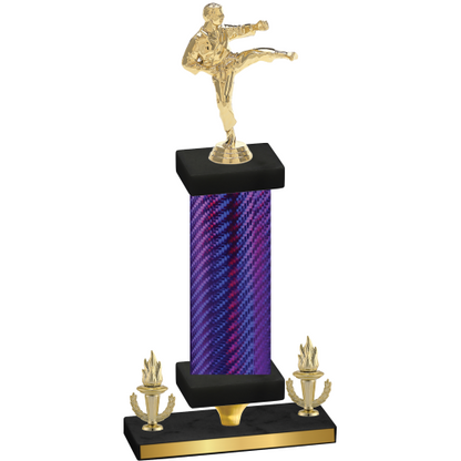 Premium Single Purple Carbon Fiber Victory Karate Trophy