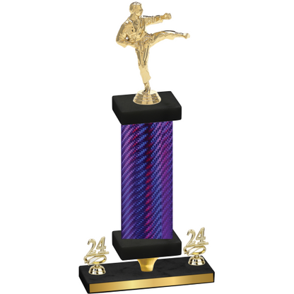 Premium Single Purple Carbon Fiber Year Karate Trophy