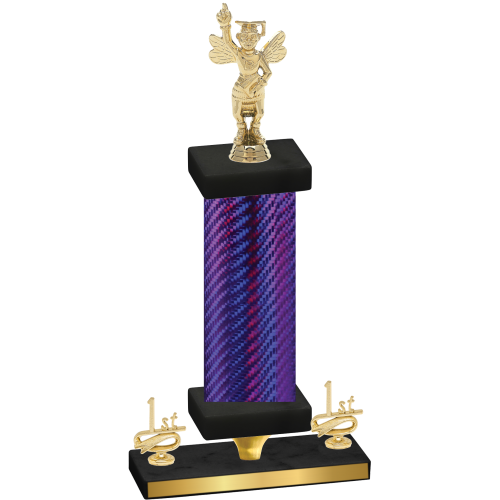 Premium Single Purple Carbon Fiber First Place Academics Trophy