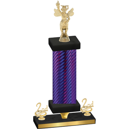 Premium Single Purple Carbon Fiber Second Place Academics Trophy