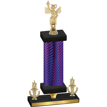 Premium Single Purple Carbon Fiber Victory Academics Trophy