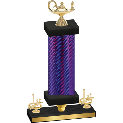 Premium Single Purple Carbon Fiber First Place Academics Trophy