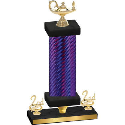 Premium Single Purple Carbon Fiber Second Place Academics Trophy