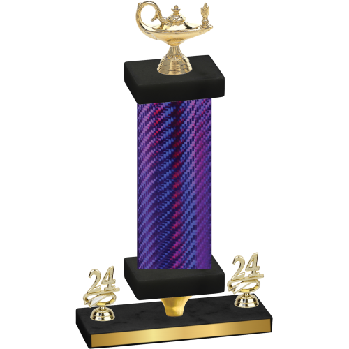 Premium Single Purple Carbon Fiber Year Academics Trophy