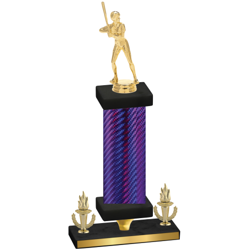 Premium Single Purple Carbon Fiber Victory Softball Trophy