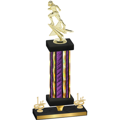 Premium Single Purple Glacier First Place Football Trophy