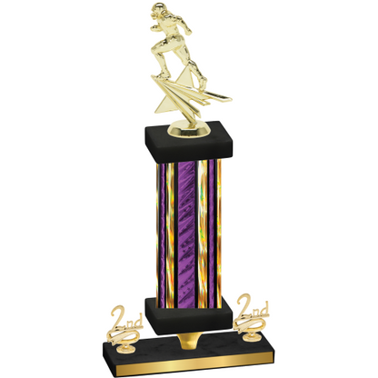 Premium Single Purple Glacier Second Place Football Trophy