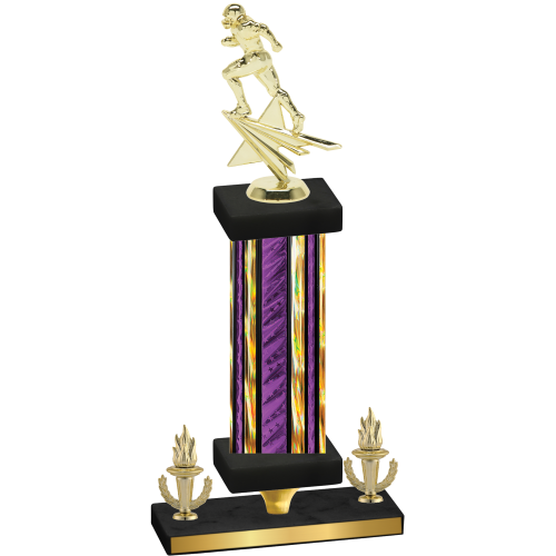 Premium Single Purple Glacier Victory Football Trophy