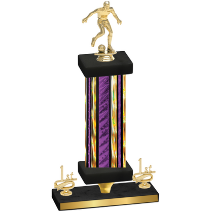 Premium Single Purple Glacier First Place Soccer Trophy