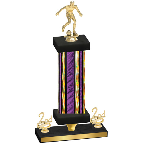 Premium Single Purple Glacier Second Place Soccer Trophy