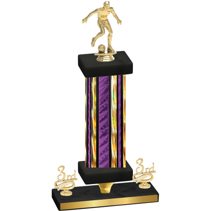 Premium Single Purple Glacier Third Place Soccer Trophy