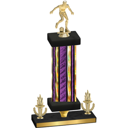 Premium Single Purple Glacier Victory Soccer Trophy