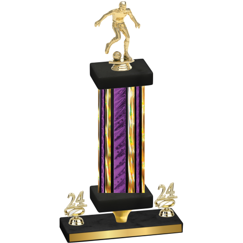 Premium Single Purple Glacier Year Soccer Trophy