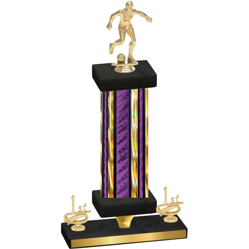 Premium Single Purple Glacier First Place Soccer Trophy