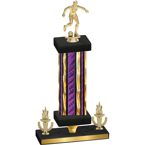 Premium Single Purple Glacier Victory Soccer Trophy